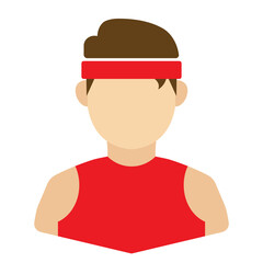 Vector illustration of athlete Avatar in color on a transparent background (PNG). 