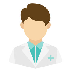 Vector illustration of pharmacist Avatar in color on a transparent background (PNG).