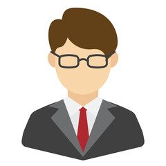 Vector illustration of accountant Avatar in color on a transparent background (PNG). 