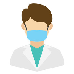 Vector illustration of Doctor Avatar in color on a transparent background (PNG). 