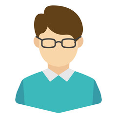 Vector illustration of Teacher Avatar in color on a transparent background (PNG). 