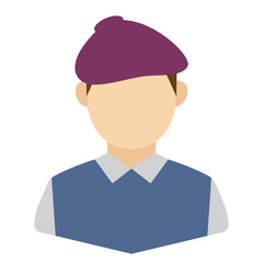 Vector illustration of Film Director  Avatar in color on a transparent background (PNG).