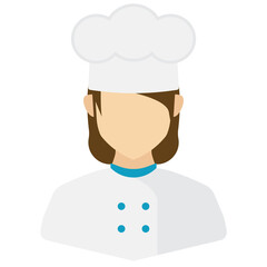 Vector illustration of Female Chef Avatar in color on a transparent background (PNG).