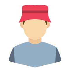 Vector illustration of Fisherman Avatar in color on a transparent background (PNG).