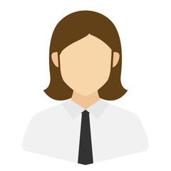 Vector illustration of Female Employees Avatar in color on a transparent background (PNG).