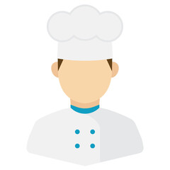 Vector illustration of Chef Avatar in color on a transparent background (PNG).