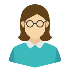 Vector illustration of Female Teacher Avatar in color on a transparent background (PNG). EPS Vector