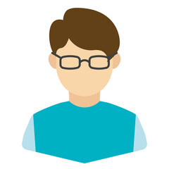 Vector illustration of Teacher Avatar in color on a transparent background (PNG).