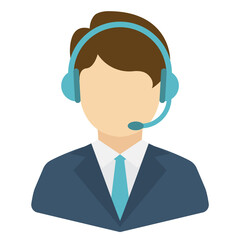 Vector illustration of Call Center Avatar in color on a transparent background (PNG).