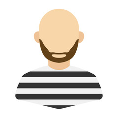 Vector illustration of Prisoner Avatar in color on a transparent background (PNG).