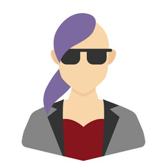 Vector illustration of Female Punk icon in dark color and transparent background(png).