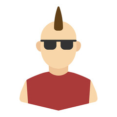 Vector illustration of Punk icon in dark color and transparent background(png).