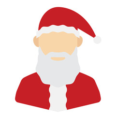 Vector illustration of Santa  icon in dark color and transparent background(png).