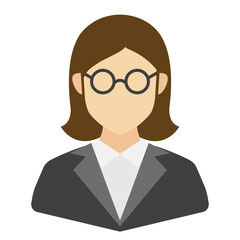 Vector illustration of Female Lecturer icon in dark color and transparent background(png).