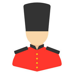 Vector illustration of Queen guard icon in dark color and transparent background(png).