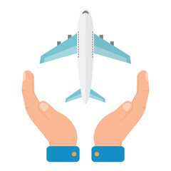 Vector illustration of plane. Colored vector for website design .Simple design on transparent background (PNG).