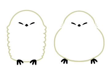 モフモフのシマエナガのイラスト_3