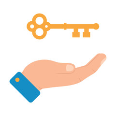 Vector illustration of give key. Colored vector for website design .Simple design on transparent background (PNG).
