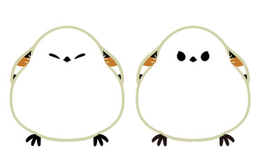 モフモフのシマエナガのイラスト_1