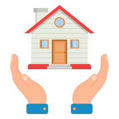 Vector illustration of take care of the house. Colored vector for website design .Simple design on transparent background (PNG).