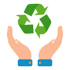 Vector illustration of keep recycling. Colored vector for website design .Simple design on transparent background (PNG).