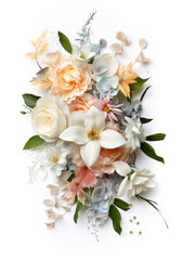 Obraz na płótnie Canvas A vibrant bouquet of flowers on a clean white background