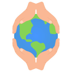 Vector illustration of take care of the earth. Colored vector for website design .Simple design on transparent background (PNG).