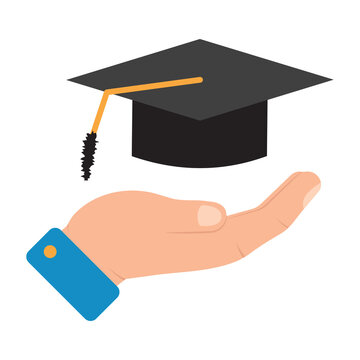 Vector illustration of graduation. Colored vector for website design .Simple design on transparent background (PNG).