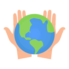 Vector illustration of take care of the earth. Colored vector for website design .Simple design on transparent background (PNG).