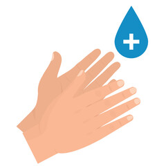 Vector illustration of give fluids in hand. Colored vector for website design .Simple design on transparent background (PNG).