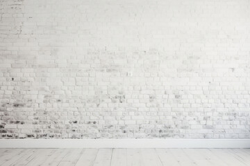 Fototapeta premium An empty room with a white brick wall