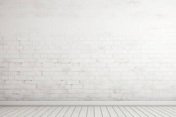 An empty room with a white brick wall