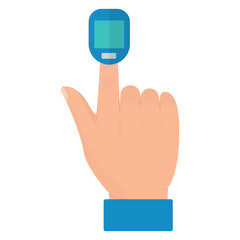 Vector illustration of oximeter. Colored vector for website design .Simple design on transparent background (PNG).