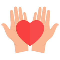 Vector illustration of give love. Colored vector for website design .Simple design on transparent background (PNG).