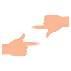 Vector illustration of Make A Box With Both Hands. Colored vector for website design .Simple design on transparent background (PNG).