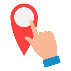 Vector illustration of tap location. Colored vector for website design .Simple design on transparent background (PNG).
