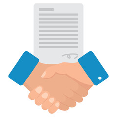 Vector illustration of contract deal. Colored vector for website design .Simple design on transparent background (PNG).