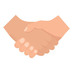 Vector illustration of shake hands. Colored vector for website design .Simple design on transparent background (PNG).