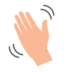 Vector illustration of greet by hand. Colored vector for website design .Simple design on transparent background (PNG).