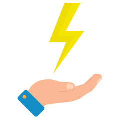 Vector illustration of provide electrical energy. Colored vector for website design .Simple design on transparent background (PNG).
