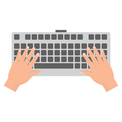 Vector illustration of typing. Colored vector for website design .Simple design on transparent background (PNG).