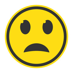 Vector illustration of upset emoticons. Colored icons for website design .Simple design on transparent background (PNG).