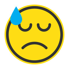 Vector illustration of disappointed emoticons. Colored icons for website design .Simple design on transparent background (PNG).