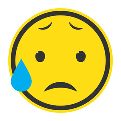 Vector illustration of sweat emoticons. Colored icons for website design .Simple design on transparent background (PNG).