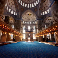 Fototapeta na wymiar blue mosque in istanbul exterior.
