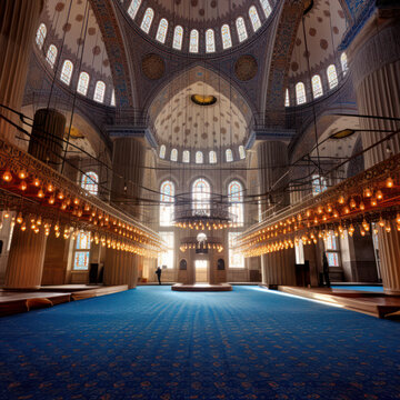blue mosque in istanbul exterior.