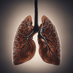 Human lungs. 3D rendered Illustration. Isolated on white.