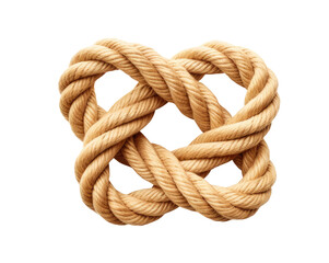 Rope tied in a knot isolated on transparent background