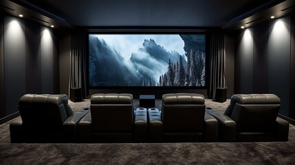 Luxury villa Private home cinema interior