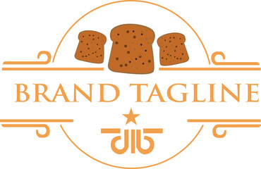 Vintage bread breakfast logo. Suitable for a breakfast menu logo.